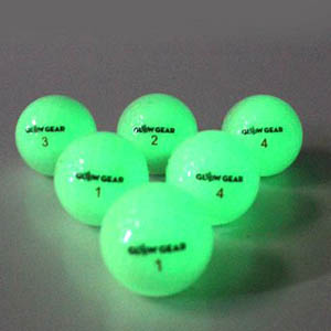 Glowing golf balls